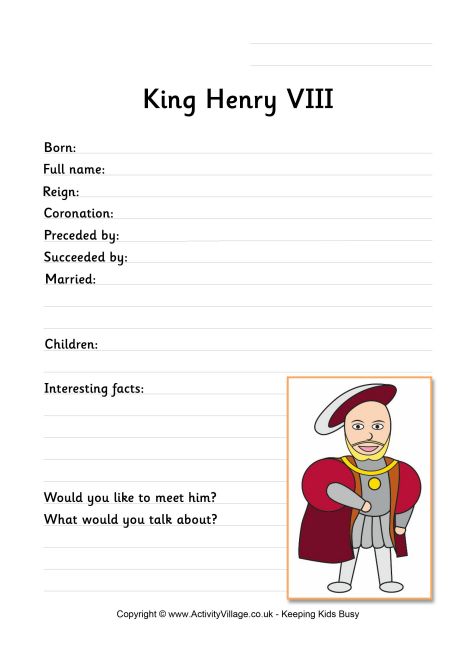 Henry VIII Worksheet