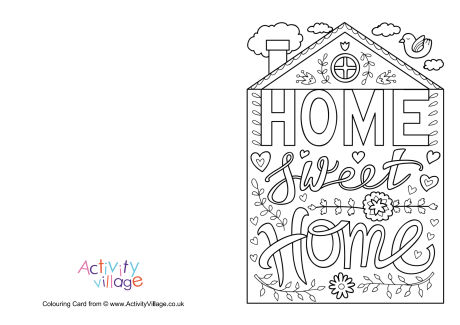 Home Sweet Home Colouring Card