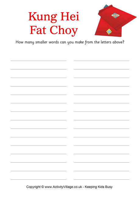 How many words - Kung Hei Fat Choy