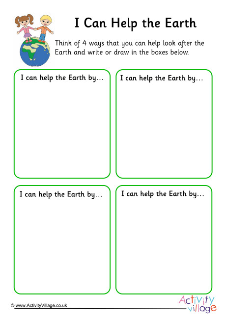 I Can Help the Earth Worksheet