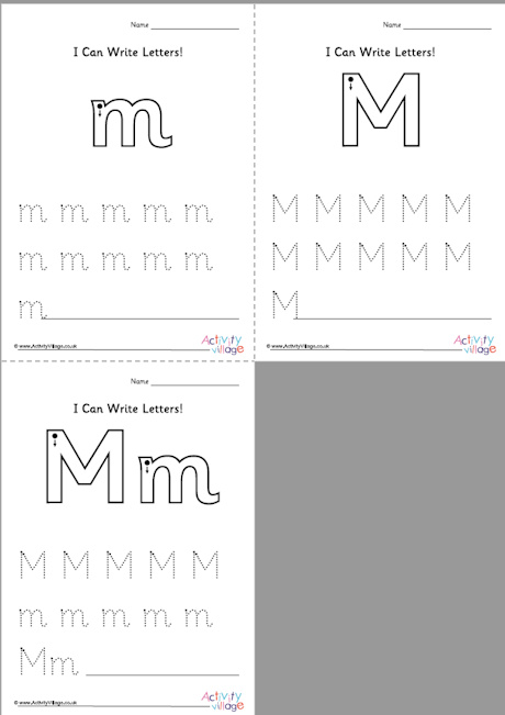 I Can Write Letter M