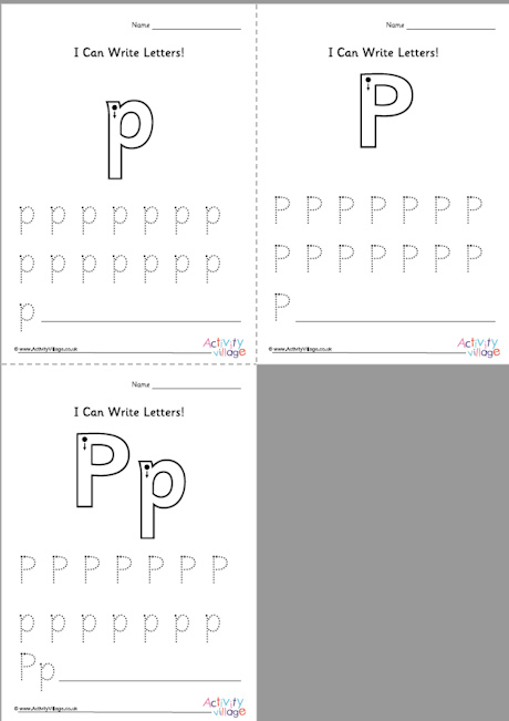 I Can Write Letter P