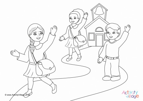 I Go Home Colouring Page