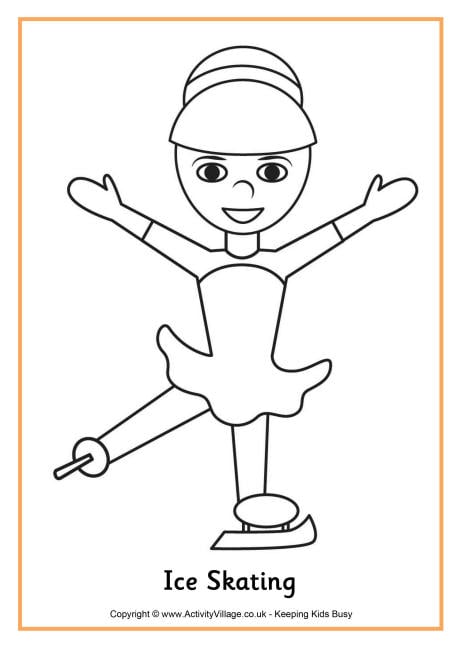 Ice Skating Colouring Page