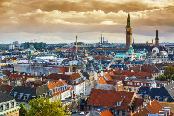 Skyline of Copenhagen, Denmark's capital city