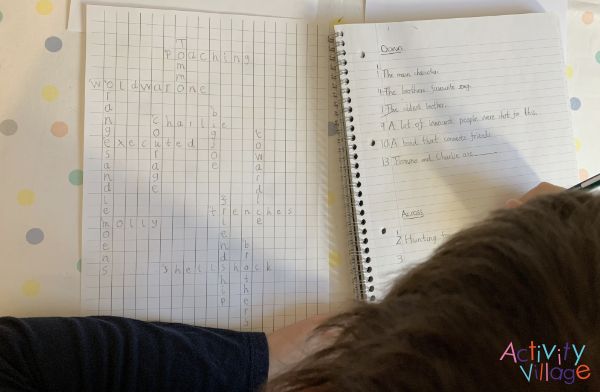 Now creating clues for his home-made Private Peaceful crossword