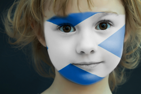 Face paint for a St Andrew's Day party