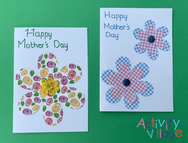 Turning our flower cards into Mother's Day cards