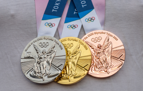 Olympic Medals - Gold, Silver, Bronze