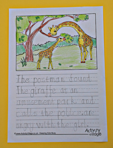 Story paper with handwriting lines