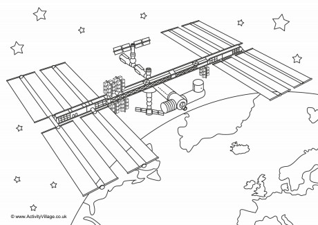 International Space Station Colouring Page 2