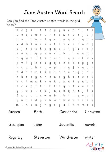 Jane Austen Word Search