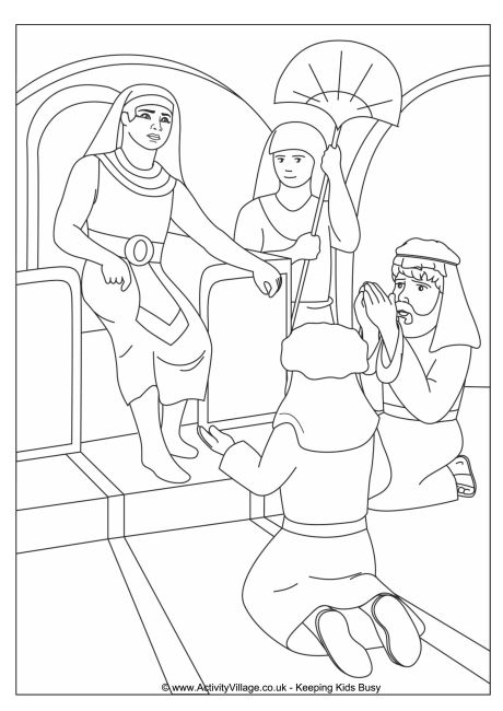Joseph And Pharaoh Coloring Page Sketch Coloring Page