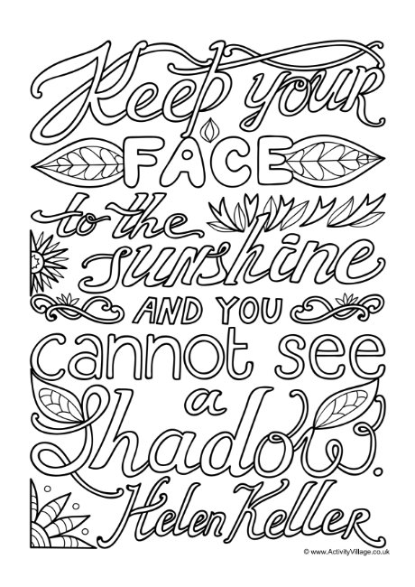 Download Keep Your Face to the Sunshine Colouring Page