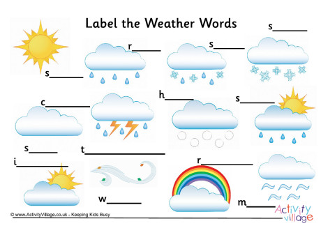 Label the Weather Words