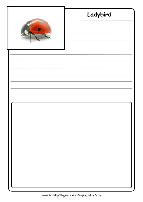 Ladybird notebooking page
