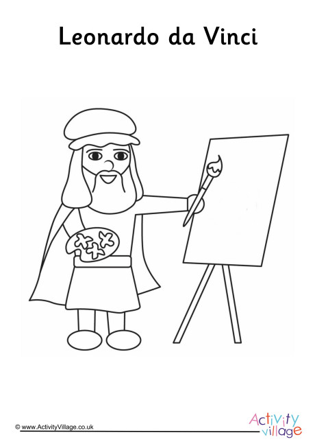 Leonardo da Vinci Colouring Page