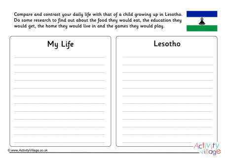Lesotho Compare And Contrast Worksheet