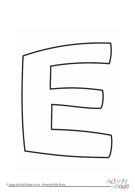 Letter Template Upper Case E Quirky