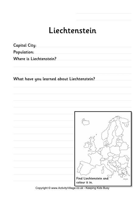 Liechtenstein Worksheet