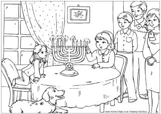 Hanukkah colouring pages