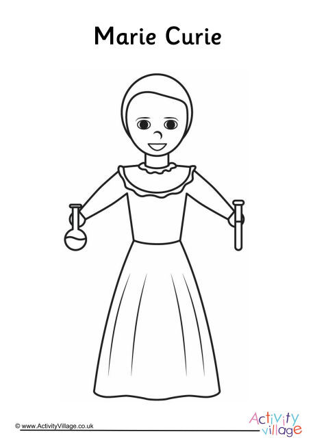 Marie Curie Colouring Page