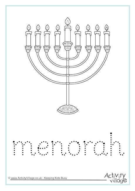 Menorah Word Tracing