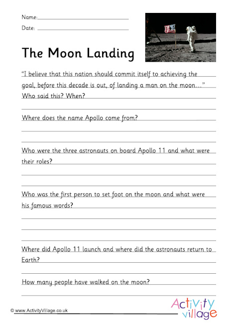 Moon Landing Research Worksheet