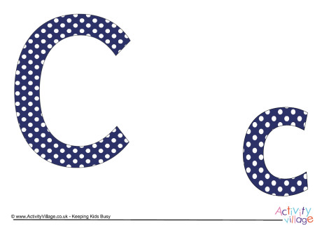 Navy polka dot display letters