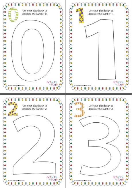  Number Playdough Mats 0 to 9 