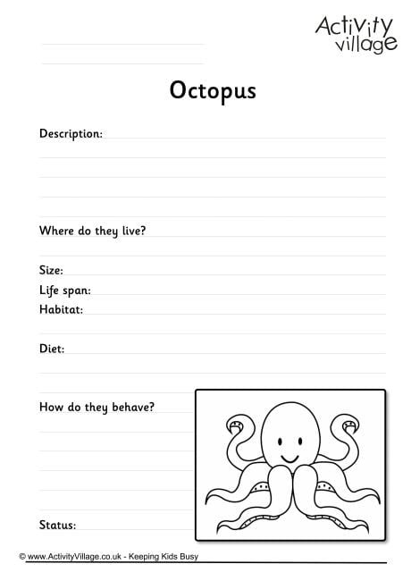 octopus worksheet