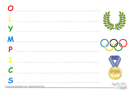 Olympics Acrostic Poem Printable 2