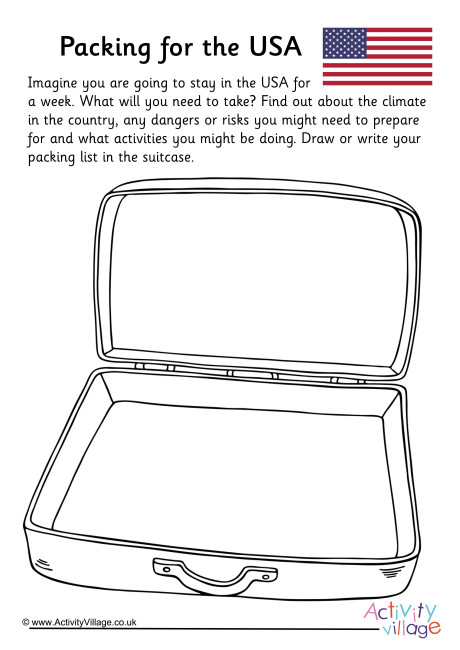Packing For USA Worksheet