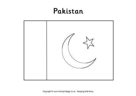 Pakistan Flag Colouring Page