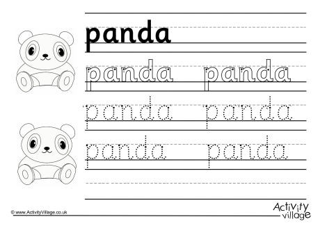 animal olympics worksheet Worksheet Handwriting Panda