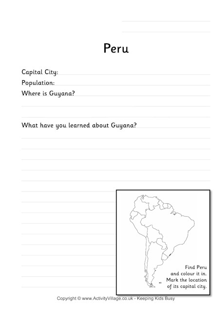Peru worksheet