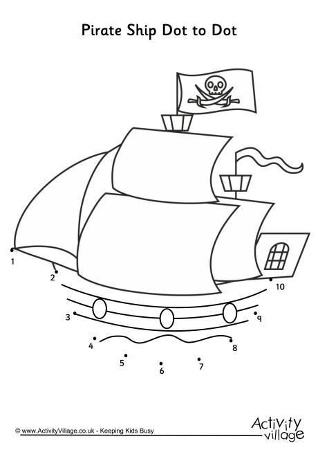 Pirate Ship Dot To Dot