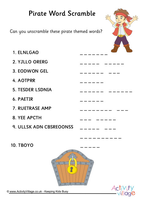 Pirate Word Scramble