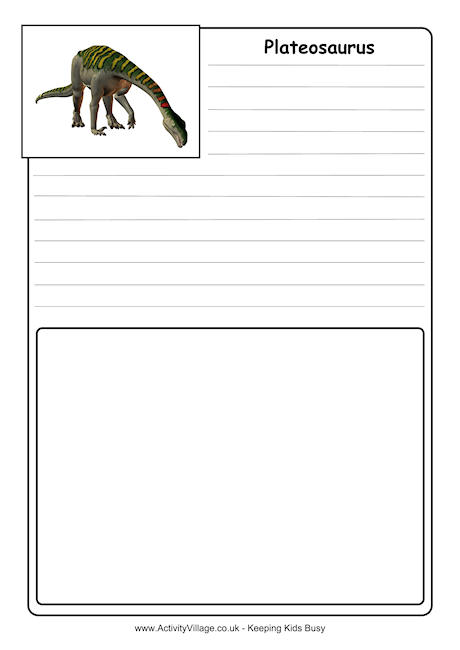 Plateosaurus notebooking page