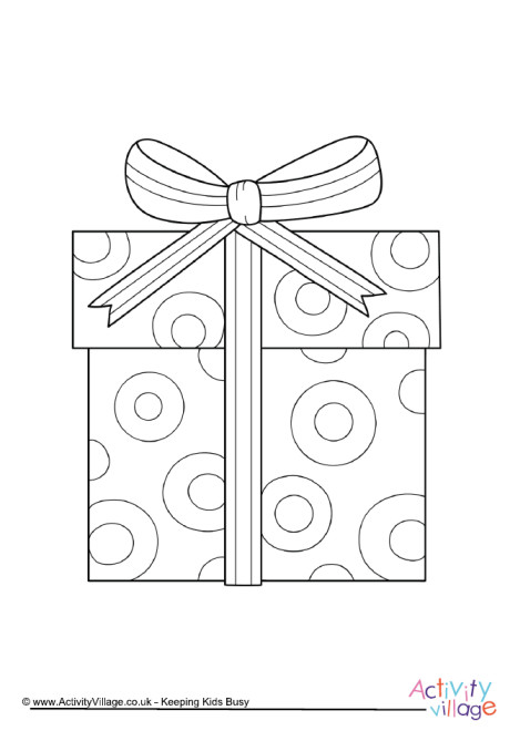 Present colouring page
