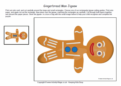 Printable Jigsaw - Gingerbread Man