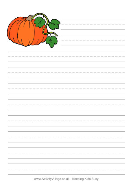Pumpkin Writing Paper