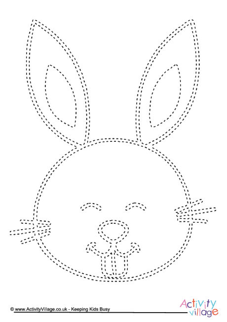 straight lines cutting printable Tracing Page Rabbit