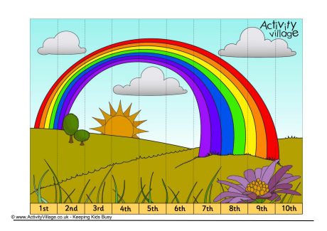 printable jigsaws number Numbers Jigsaw Ordinal Rainbow