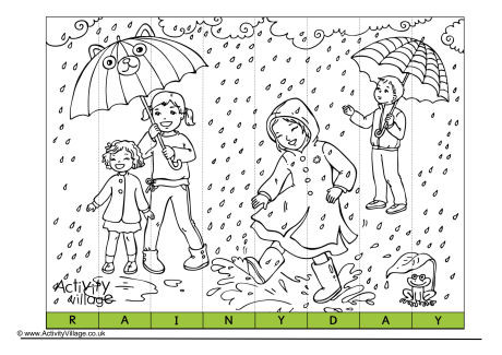 Rainy Day Spelling Jigsaw