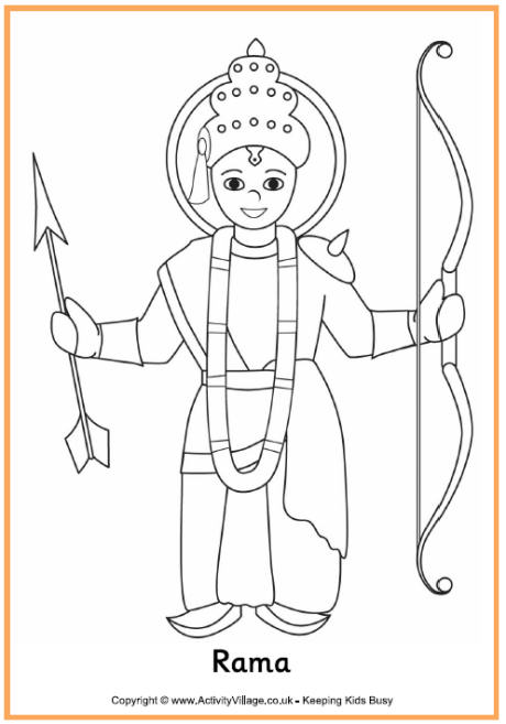 Rama Colouring Page for Diwali