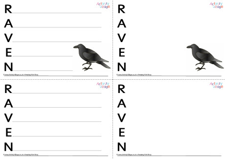 Raven Acrostic Poem Printable
