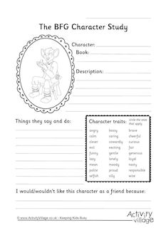 Character Study Printables
