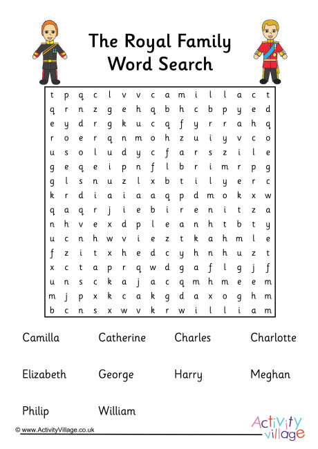names family worksheet Search Royal Word Family