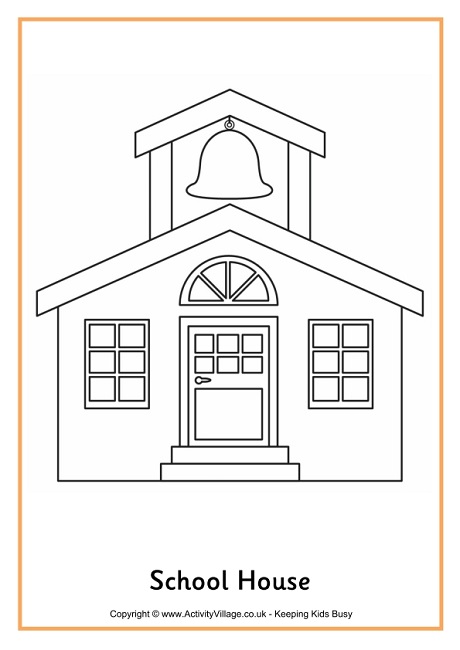 School House Colouring Page 2